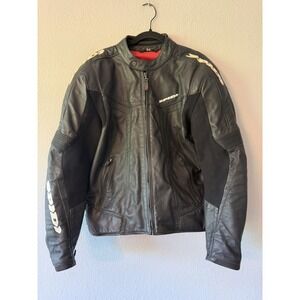 Vintage Spidi Leather Mens‎ Motorcycle Jacket Black Red Interior Pads Size 54